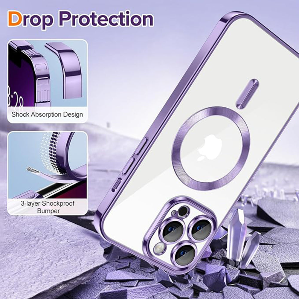 MagSafe futrola za Apple iPhone 13 Pro Max, Techsuit, Luxury Crystal, Svijetlo Ljubičasta