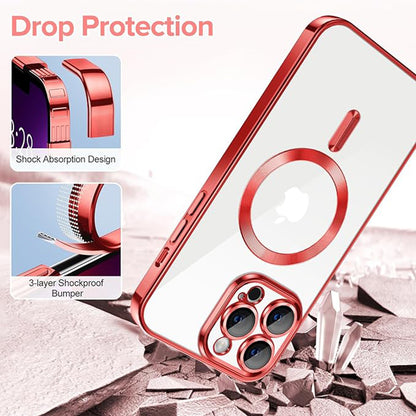 MagSafe futrola za Apple iPhone 13 Pro Max, Techsuit, Luxury Crystal, Crvena