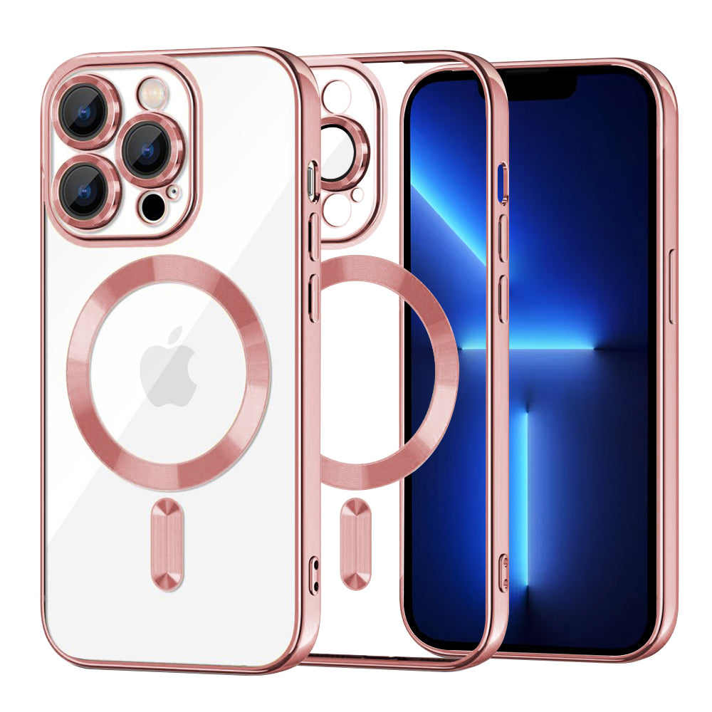 MagSafe futrola za Apple iPhone 13 Pro Max, Techsuit, Luxury Crystal, Roza