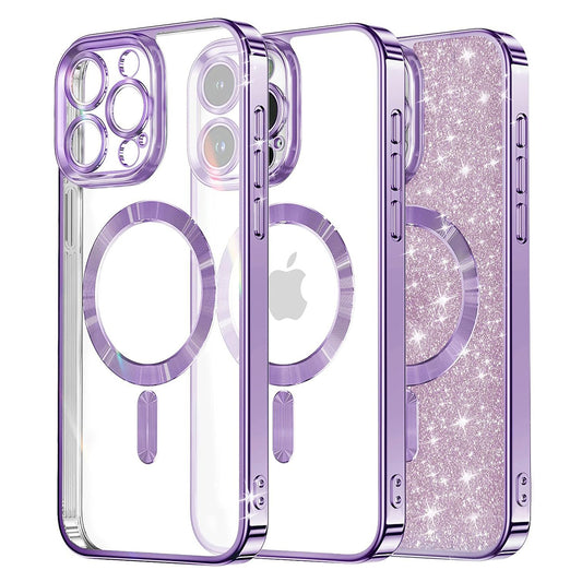 MagSafe futrola za Apple iPhone 13 Pro Max, Techsuit, Luxury Glitter, Svijetlo Ljubičasta