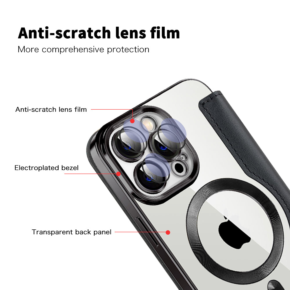 MagSafe futrola za Apple iPhone 13 Pro Max, Techsuit, SmartMag Book, Crna