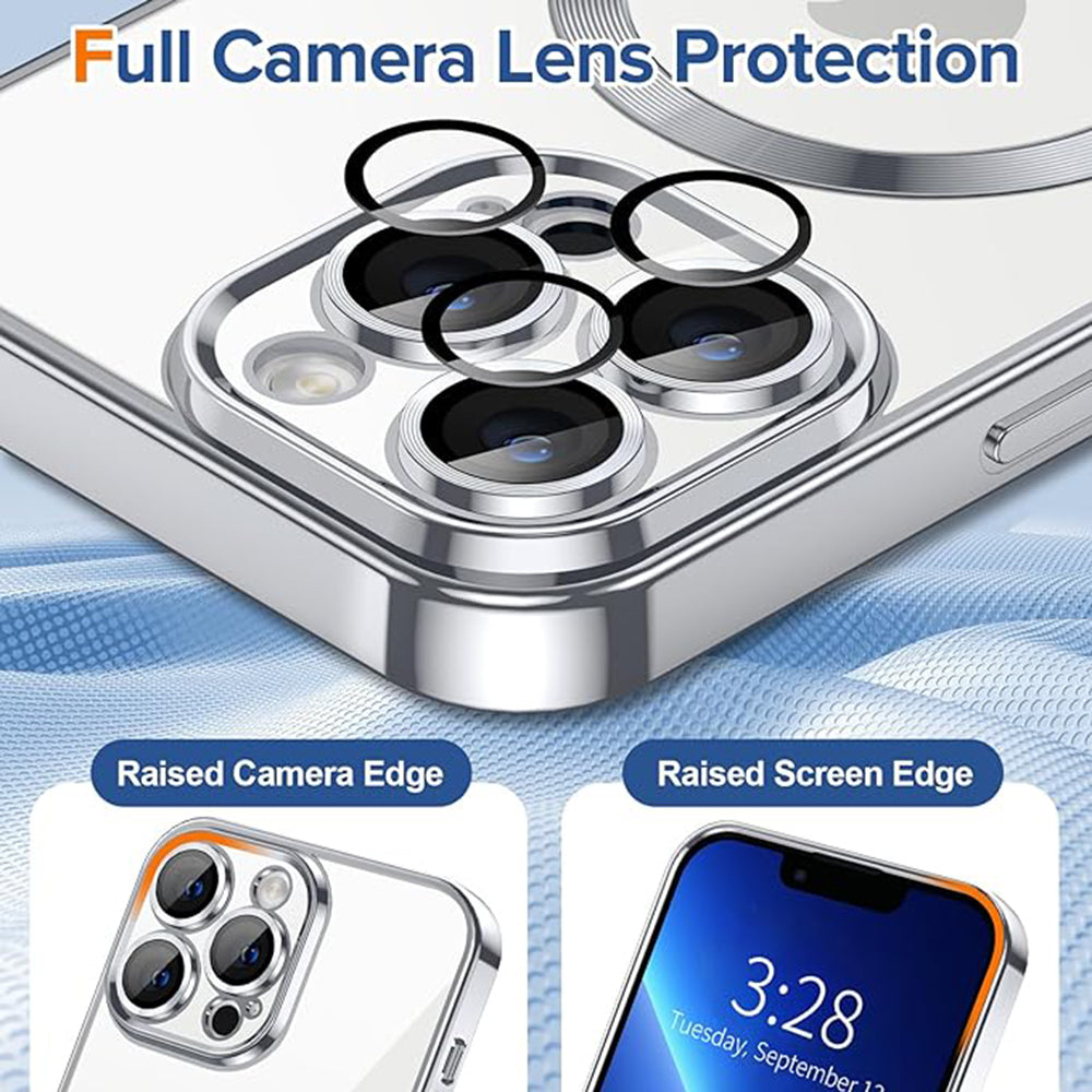MagSafe futrola za Apple iPhone 13 Pro, Techsuit, Luxury Crystal, Srebrna