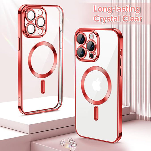 MagSafe maska za Apple iPhone 13 Pro, Techsuit, Luxury Crystal, Crvena