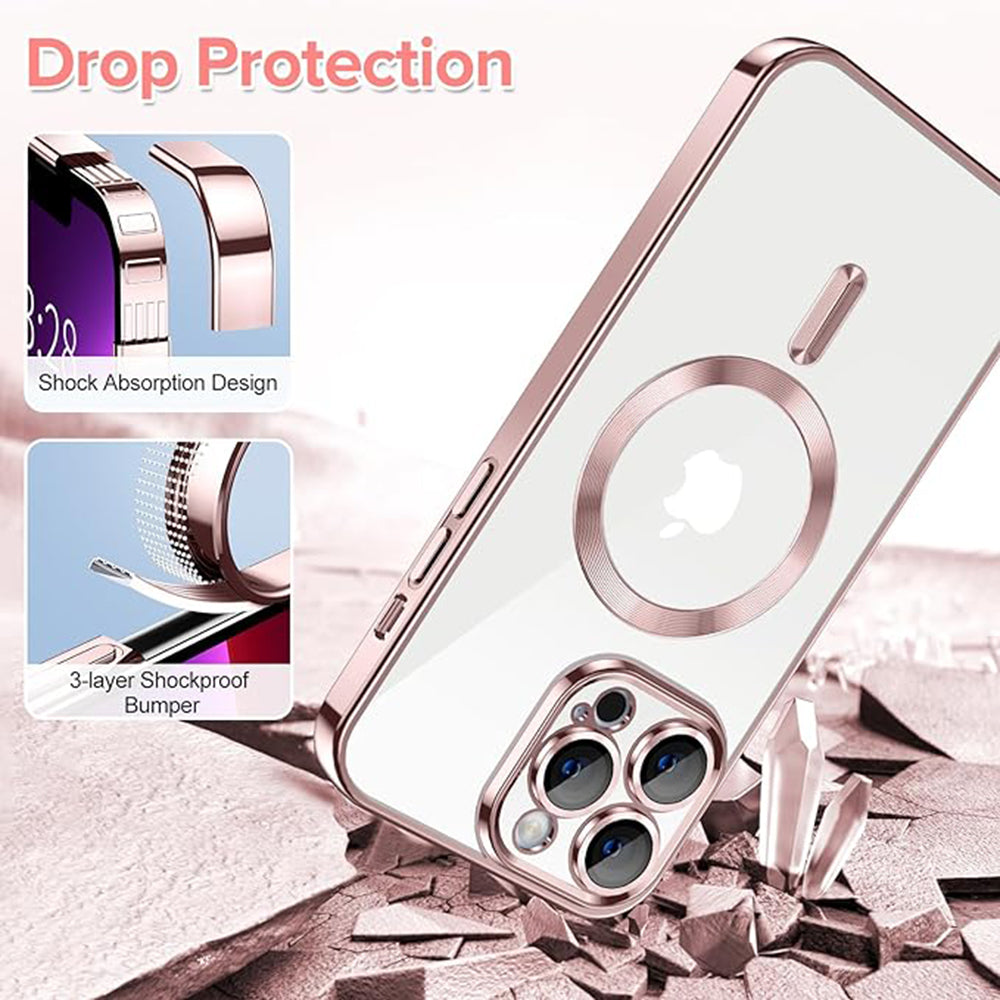MagSafe futrola za Apple iPhone 13 Pro, Techsuit, Luxury Crystal, Roza
