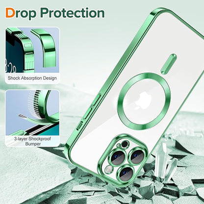 MagSafe futrola za Apple iPhone 13 Pro, Techsuit, Luxury Crystal, Svijetlo Zelena