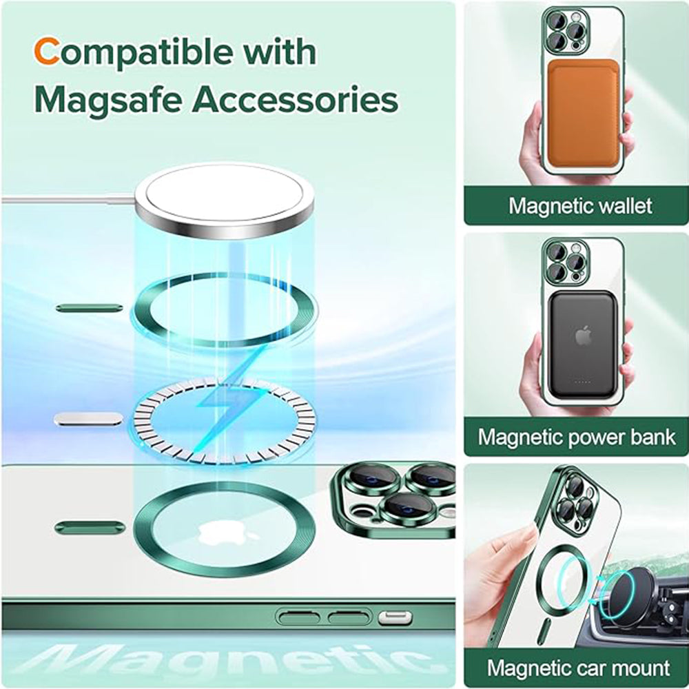 MagSafe futrola za Apple iPhone 13 Pro, Techsuit, Luxury Crystal, Tamno Zelena