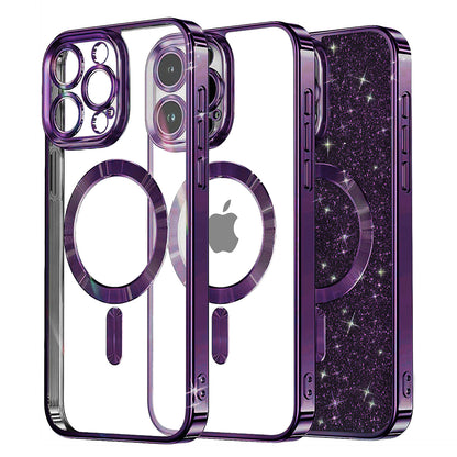 MagSafe maska za Apple iPhone 13 Pro, Techsuit, Luxury Glitter, Tamno Ljubičasta