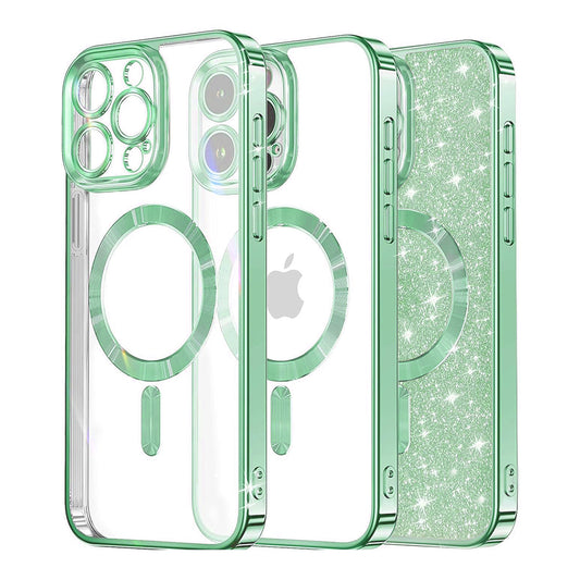 MagSafe futrola za Apple iPhone 13 Pro, Techsuit, Luxury Glitter, Svijetlo Zelena
