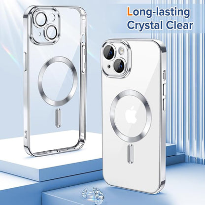 MagSafe futrola za Apple iPhone 13, Techsuit, Luxury Crystal, Srebrna