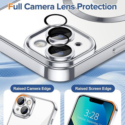 MagSafe futrola za Apple iPhone 13, Techsuit, Luxury Crystal, Srebrna