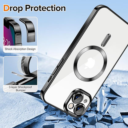 MagSafe futrola za Apple iPhone 13, Techsuit, Luxury Crystal, Crna