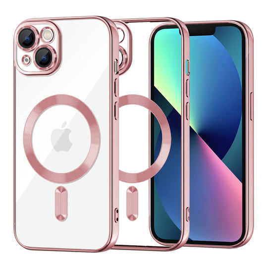 MagSafe maska za Apple iPhone 13, Techsuit, Luxury Crystal, Roza