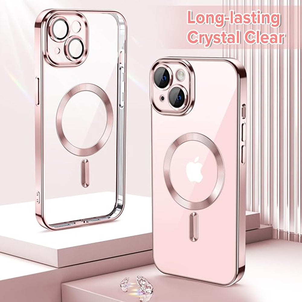 MagSafe maska za Apple iPhone 13, Techsuit, Luxury Crystal, Roza