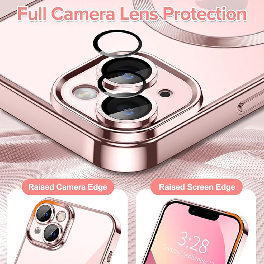 MagSafe maska za Apple iPhone 13, Techsuit, Luxury Crystal, Roza