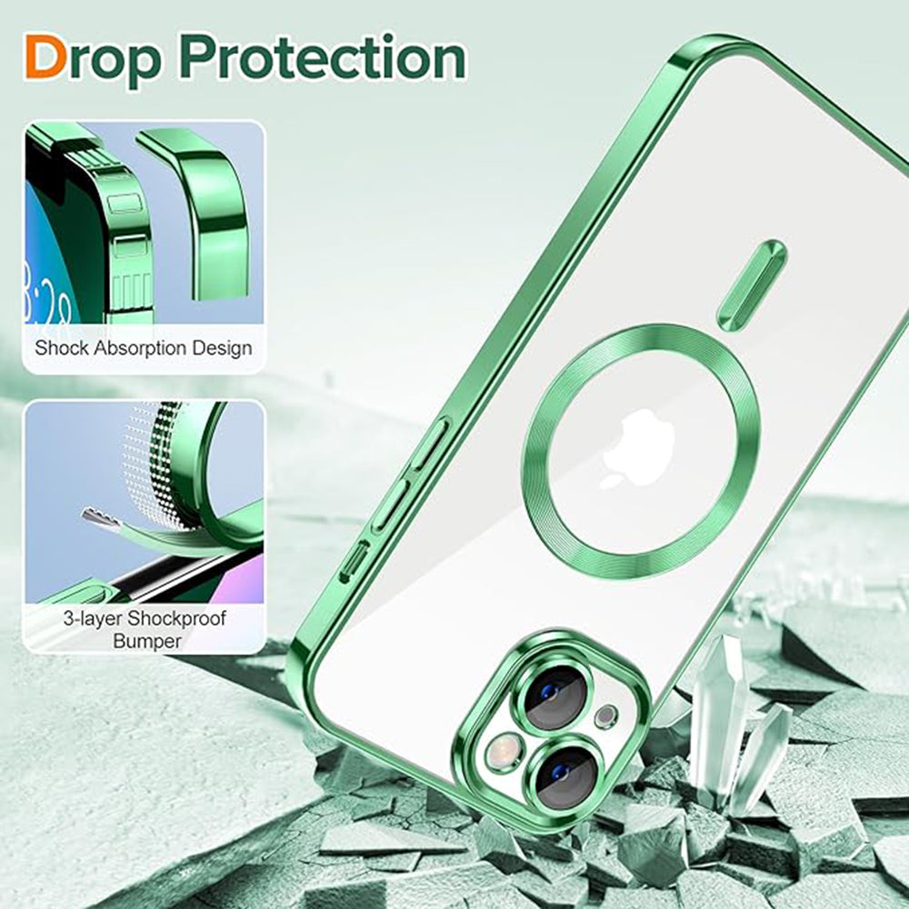 MagSafe maskica za Apple iPhone 13, Techsuit, Luxury Crystal, Svijetlo Zelena