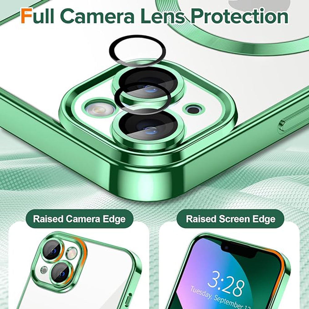 MagSafe maskica za Apple iPhone 13, Techsuit, Luxury Crystal, Svijetlo Zelena