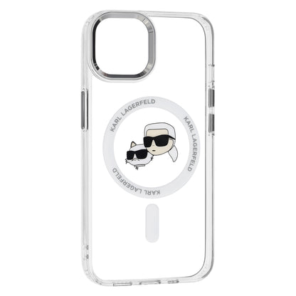 Futrola MagSafe za Apple iPhone 14, Karl Lagerfeld, IML Metal Karl & Choupette's Heads, Bijela