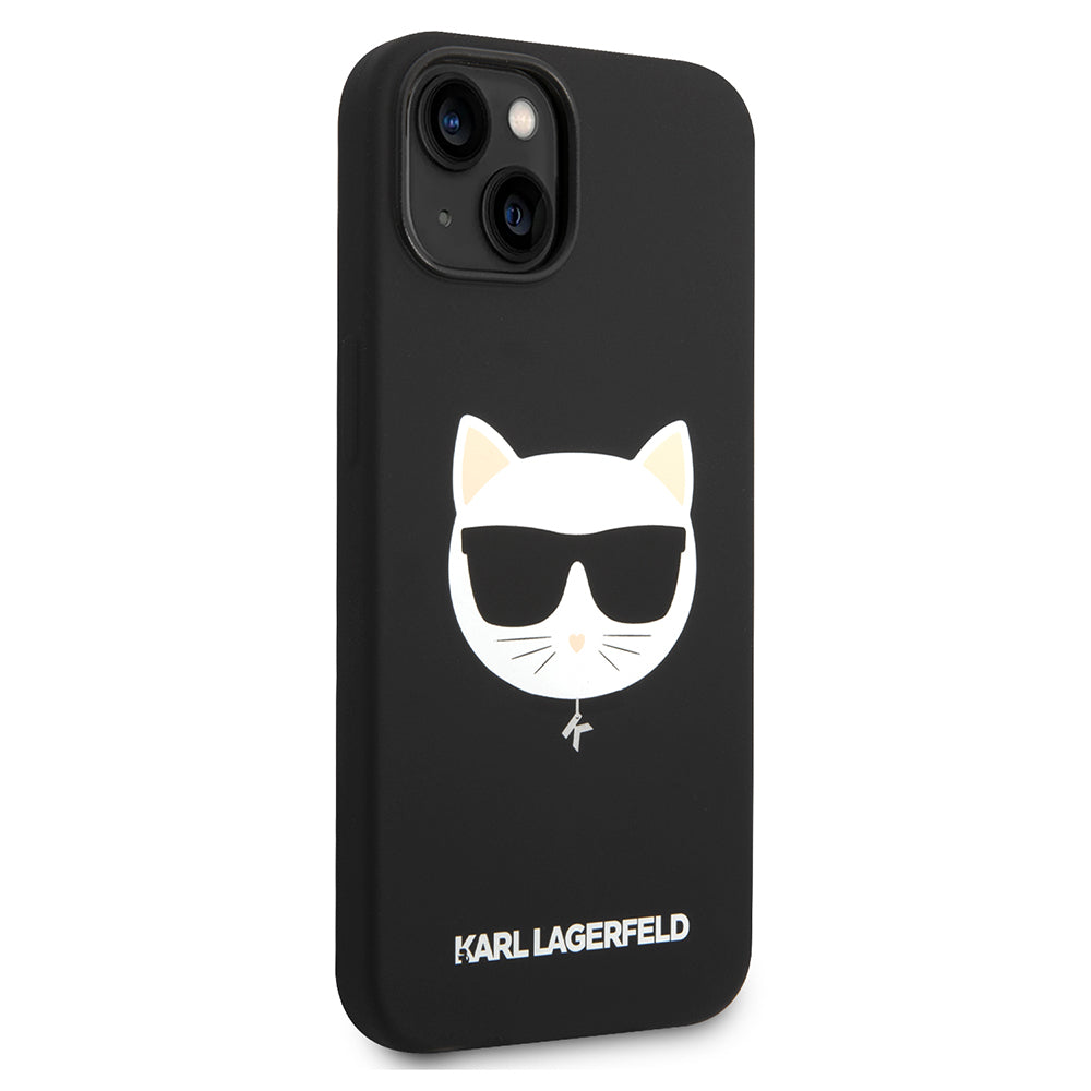 MagSafe futrola za Apple iPhone 14 Plus, Karl Lagerfeld, Silikonska Choupette's Head, Crna