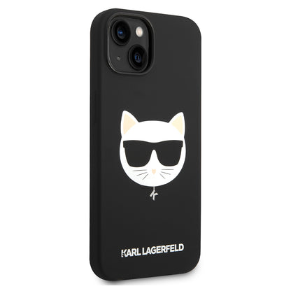 MagSafe futrola za Apple iPhone 14 Plus, Karl Lagerfeld, Silikonska Choupette's Head, Crna