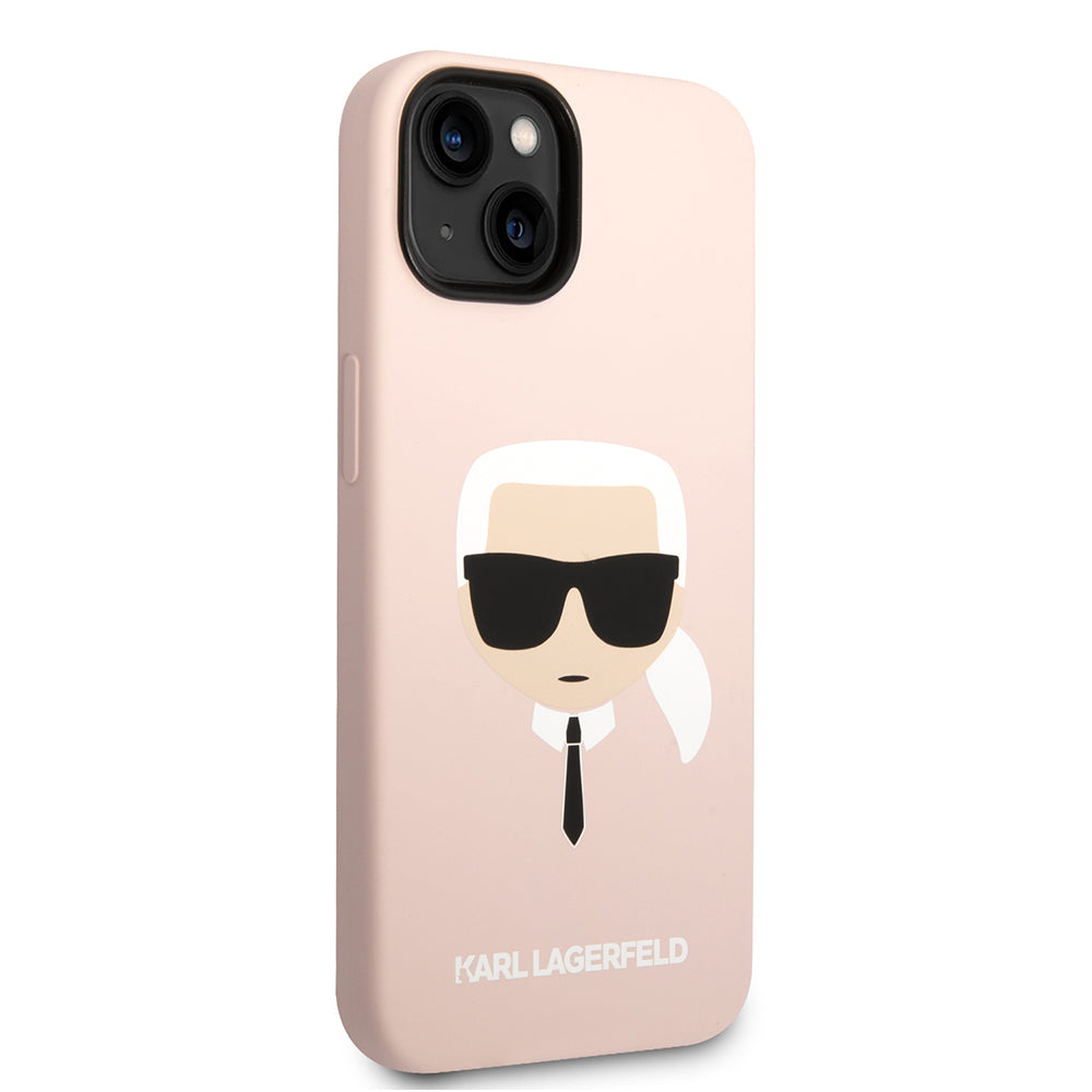 MagSafe futrola za Apple iPhone 14 Plus, Karl Lagerfeld, Silikonska Karl's Head, Roza
