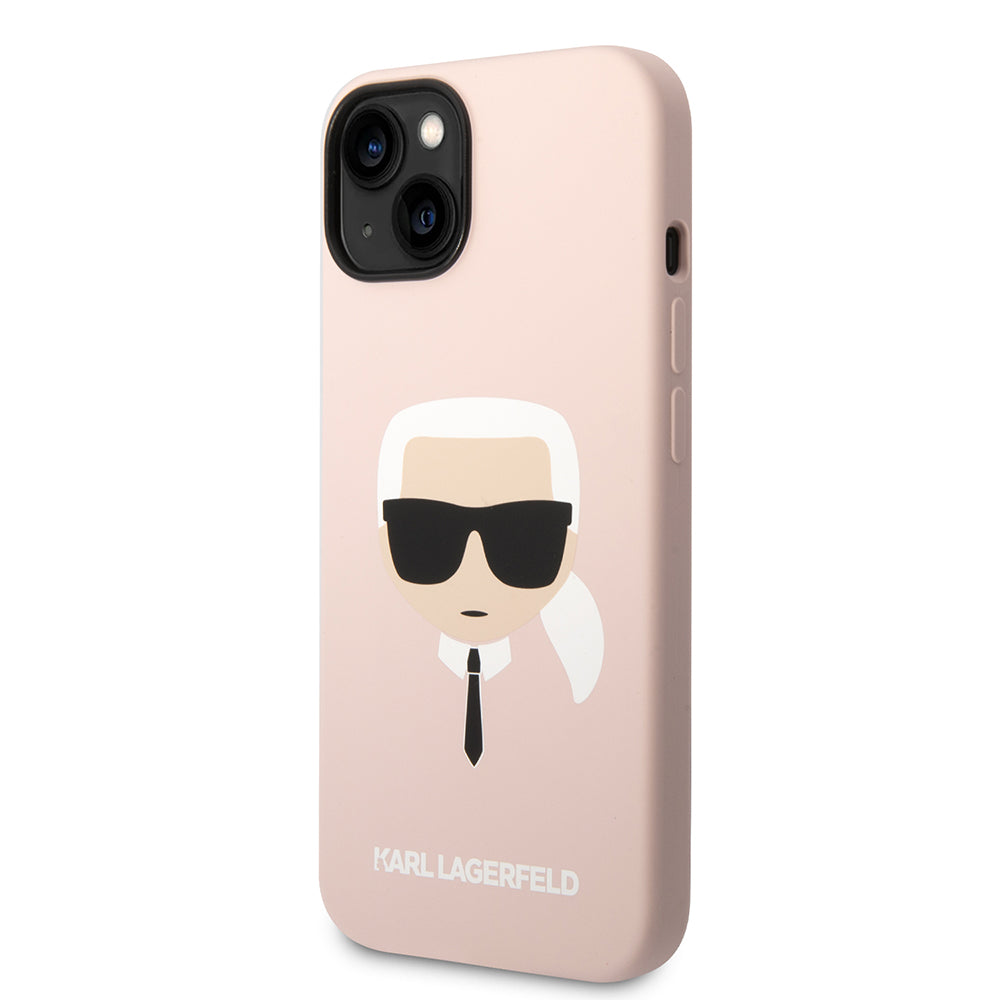 MagSafe futrola za Apple iPhone 14 Plus, Karl Lagerfeld, Silikonska Karl's Head, Roza