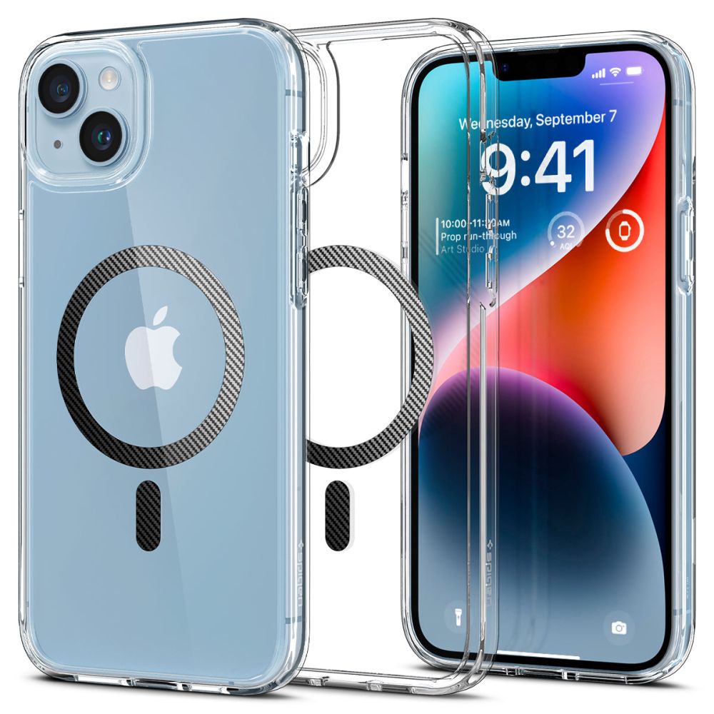 Futrola MagSafe za Apple iPhone 14 Plus, Spigen, Ultra Hybrid Carbon, Prozirna