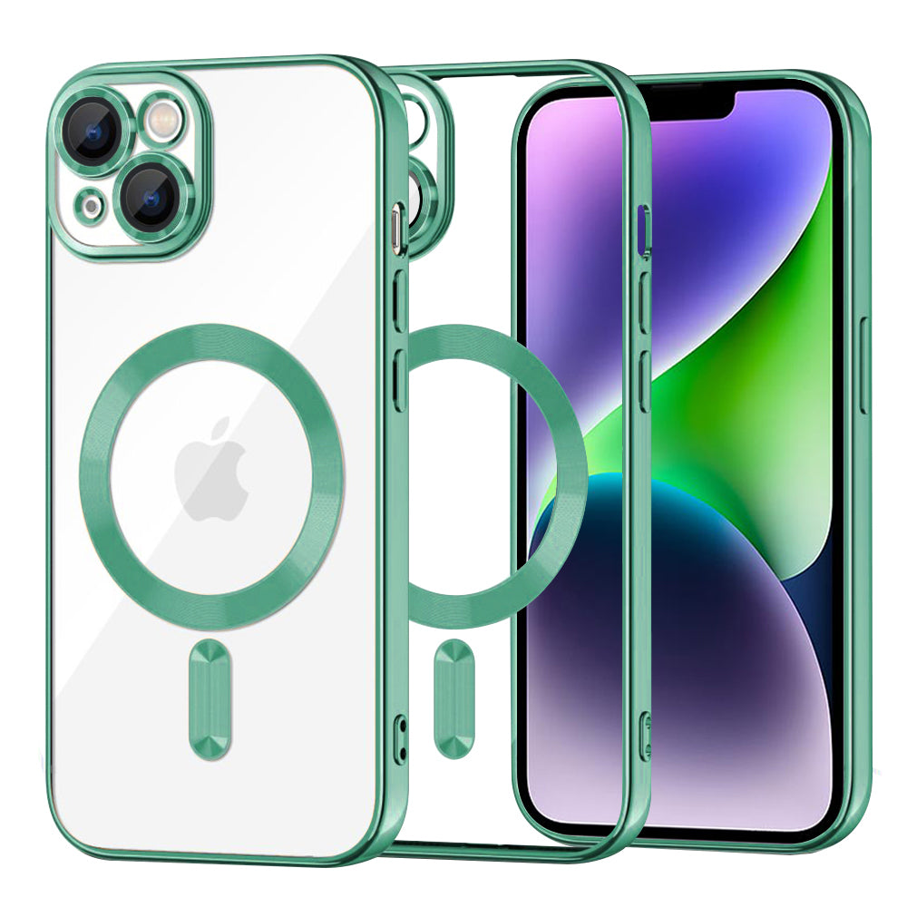 MagSafe maska za Apple iPhone 14 Plus, Techsuit, Luxury Crystal, Svijetlo Zelena
