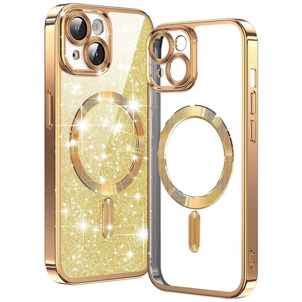 MagSafe futrola za Apple iPhone 14 Plus, Techsuit, Luxury Glitter, Zlatna