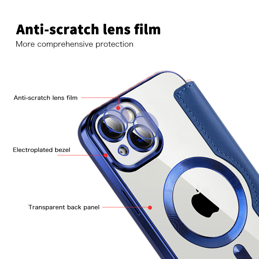 MagSafe futrola za Apple iPhone 14 Plus, Techsuit, SmartMag Book, Plava