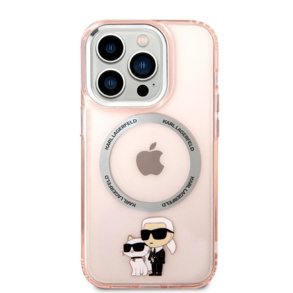 MagSafe futrola za Apple iPhone 14 Pro, Karl Lagerfeld, Ikonik Karl & Choupette, Roza