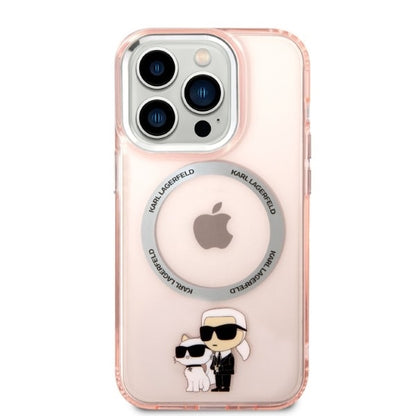 MagSafe futrola za Apple iPhone 14 Pro, Karl Lagerfeld, Ikonik Karl & Choupette, Roza