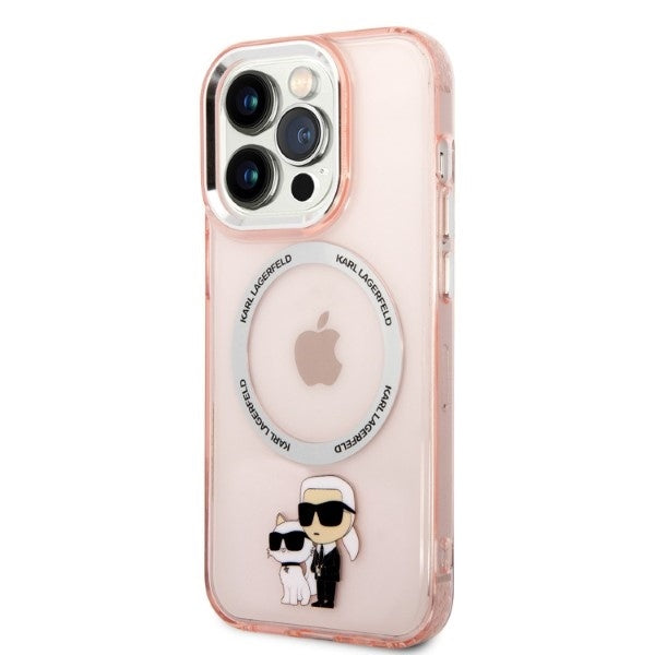 MagSafe futrola za Apple iPhone 14 Pro, Karl Lagerfeld, Ikonik Karl & Choupette, Roza