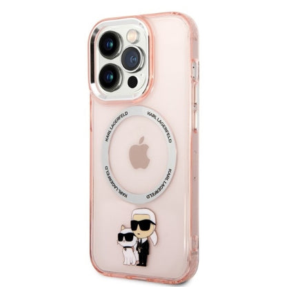 MagSafe futrola za Apple iPhone 14 Pro, Karl Lagerfeld, Ikonik Karl & Choupette, Roza