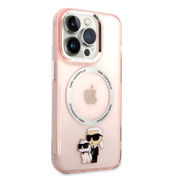 MagSafe futrola za Apple iPhone 14 Pro, Karl Lagerfeld, Ikonik Karl & Choupette, Roza