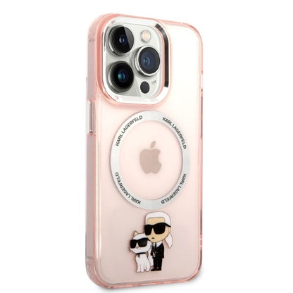 MagSafe futrola za Apple iPhone 14 Pro, Karl Lagerfeld, Ikonik Karl & Choupette, Roza