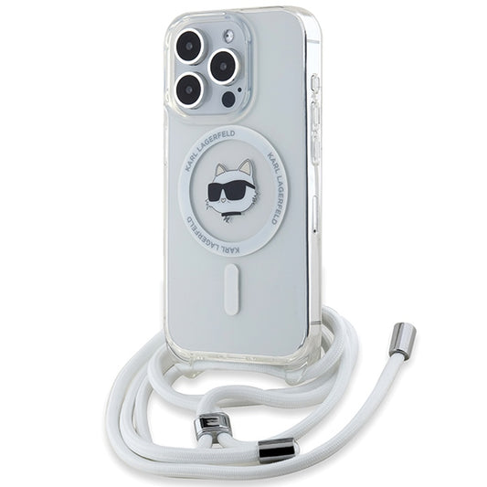 MagSafe torbica za Apple iPhone 14 Pro, Karl Lagerfeld, IML Crossbody Choupette's Head with Strap, Prozirna