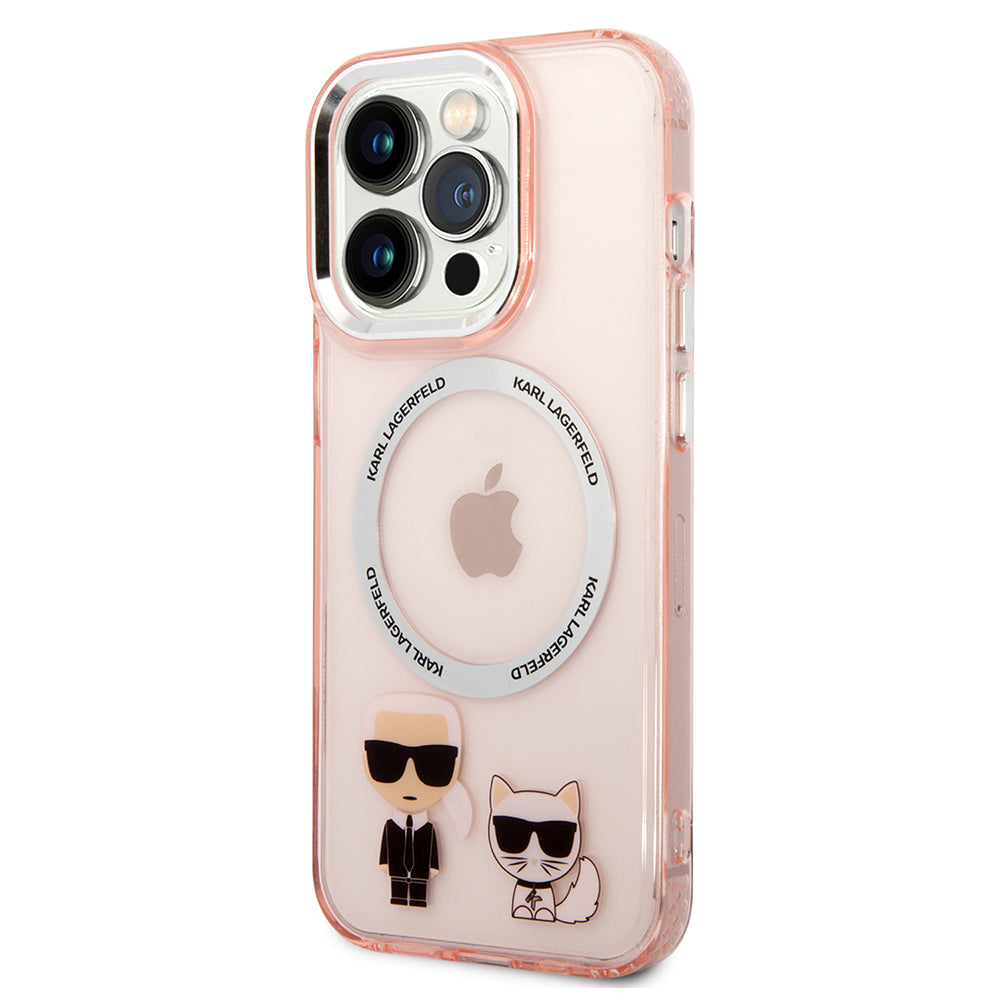 MagSafe futrola za Apple iPhone 14 Pro, Karl Lagerfeld, Karl & Choupette Aluminium, Roza