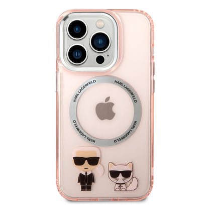 MagSafe futrola za Apple iPhone 14 Pro, Karl Lagerfeld, Karl & Choupette Aluminium, Roza