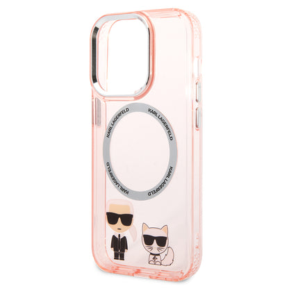MagSafe futrola za Apple iPhone 14 Pro, Karl Lagerfeld, Karl & Choupette Aluminium, Roza