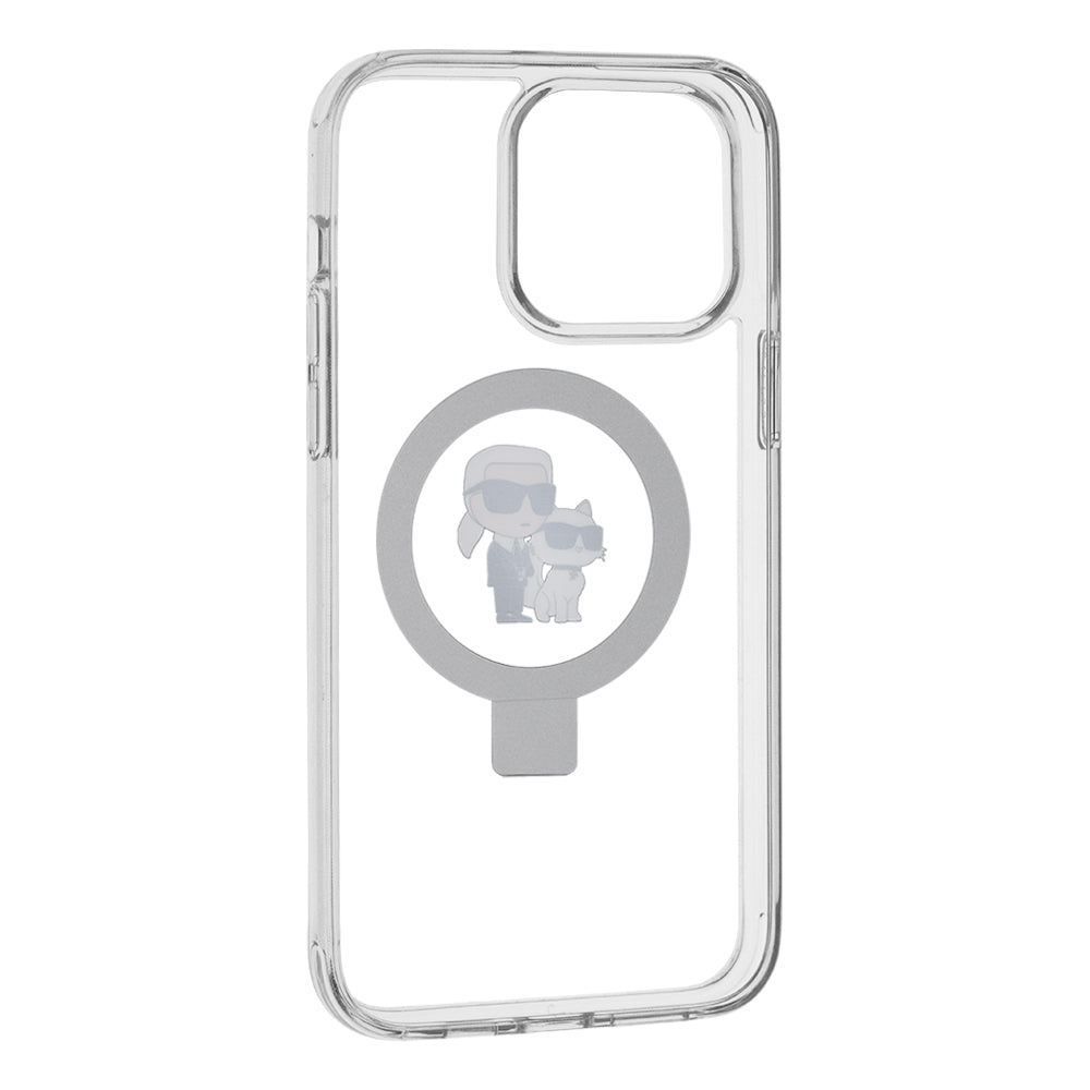 Futrola MagSafe za Apple iPhone 14 Pro, Karl Lagerfeld, Ring Stand Karl & Choupette, Bijela