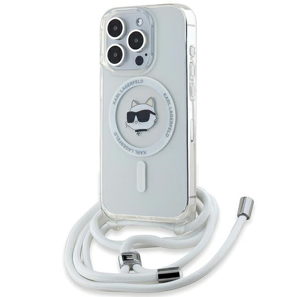 MagSafe torbica za Apple iPhone 14 Pro Max, Karl Lagerfeld, IML Crossbody Choupette's Head with Strap, Prozirna