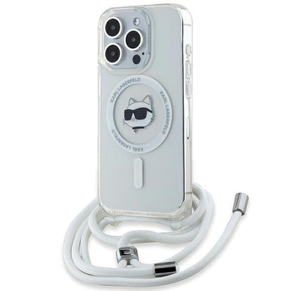 MagSafe torbica za Apple iPhone 14 Pro Max, Karl Lagerfeld, IML Crossbody Choupette's Head with Strap, Prozirna