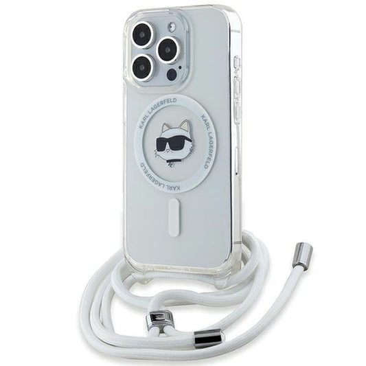 MagSafe torbica za Apple iPhone 14 Pro Max, Karl Lagerfeld, IML Crossbody Choupette's Head with Strap, Prozirna