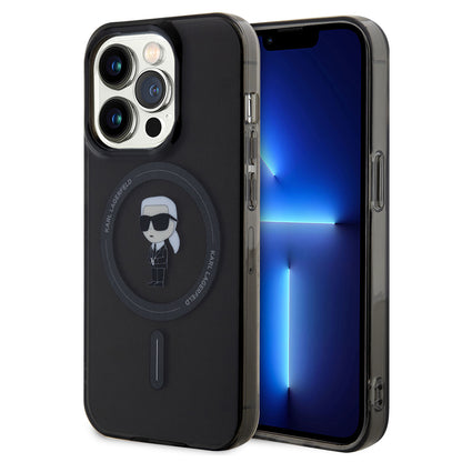 Futrola MagSafe za Apple iPhone 14 Pro Max, Karl Lagerfeld, IML Ikonik Karl, Crna
