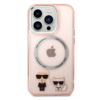 Futrola MagSafe za Apple iPhone 14 Pro Max, Karl Lagerfeld, Karl & Choupette Aluminium, Roza