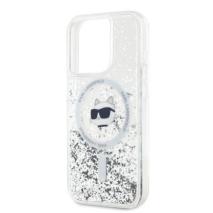 Futrola MagSafe za Apple iPhone 14 Pro Max, Karl Lagerfeld, Liquid Glitter Choupette's Head, Prozirna
