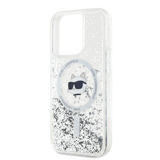 Futrola MagSafe za Apple iPhone 14 Pro Max, Karl Lagerfeld, Liquid Glitter Choupette's Head, Prozirna