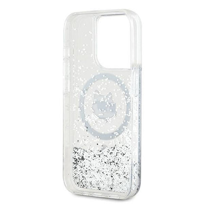 Futrola MagSafe za Apple iPhone 14 Pro Max, Karl Lagerfeld, Liquid Glitter Choupette's Head, Prozirna