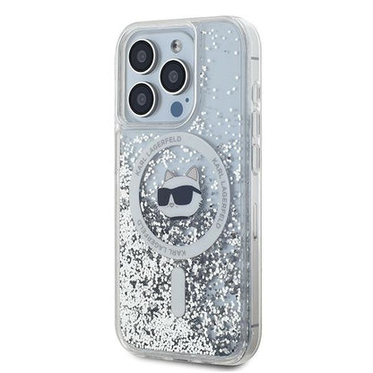 Futrola MagSafe za Apple iPhone 14 Pro Max, Karl Lagerfeld, Liquid Glitter Choupette's Head, Prozirna