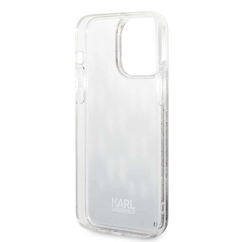 Futrola MagSafe za Apple iPhone 14 Pro Max, Karl Lagerfeld, Monogram Liquid Glitter, Crna